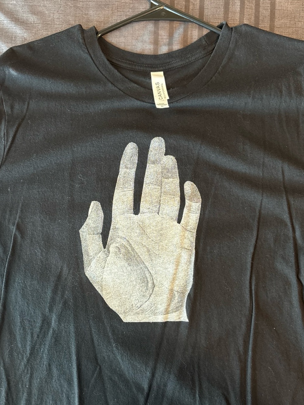 Bella Canvas Black Kids T-Shirt with Silver Hand Graphic